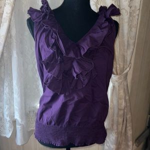 Arden B Ruffle Sleeveless Blouse